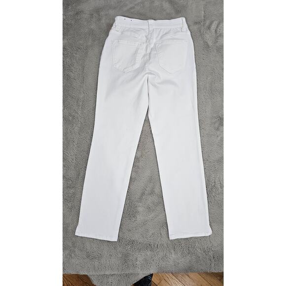 WIT & WISDOM Jeans High Rise Micro Slit Hem Straight Leg Pants, White, Sz 00 NEW - Picture 4 of 14